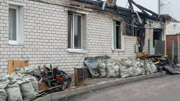 Professional Fire Damage Restoration technician working in Kent, OH